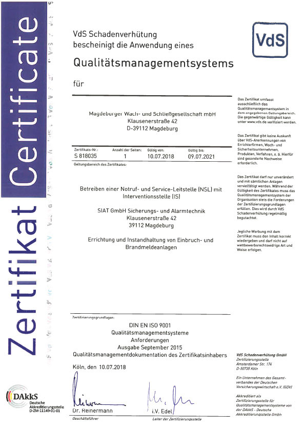 ISO 9001-Zertifizierung