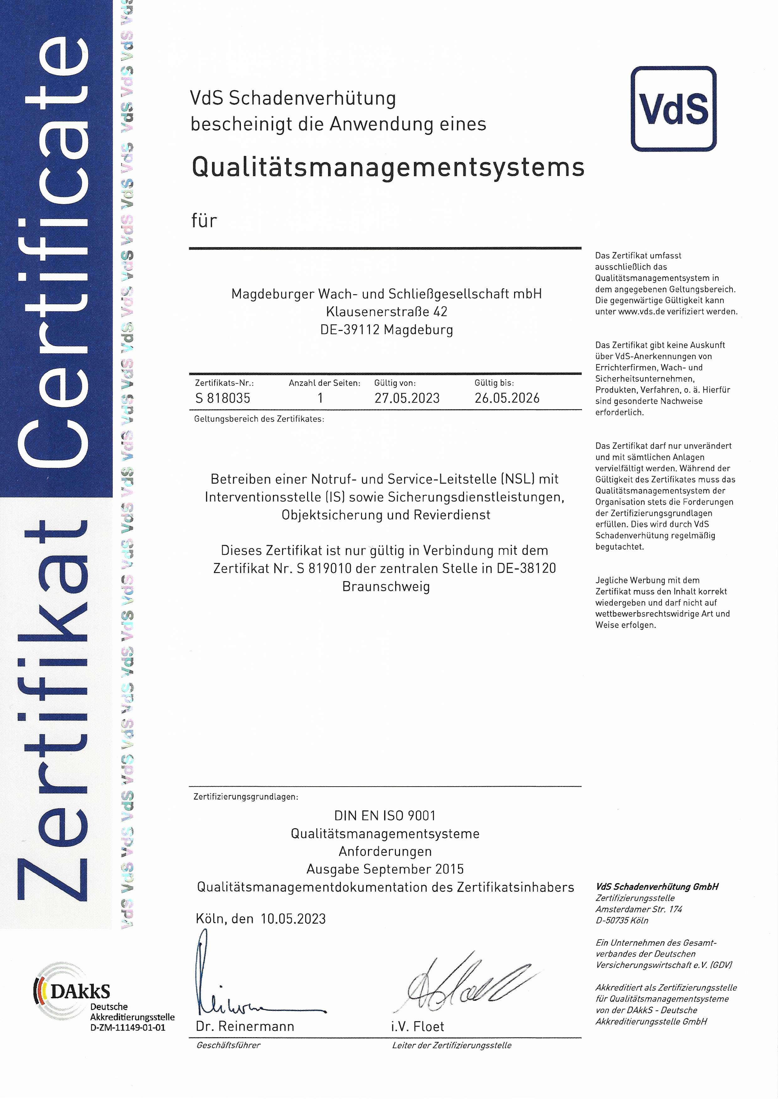 ISO 9001-Zertifizierung